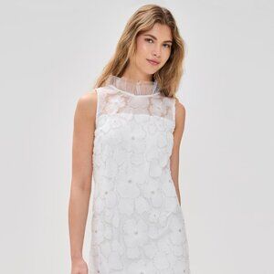 Self-Portrait White Tulle Satin Bow Mini Dress (Size 2)